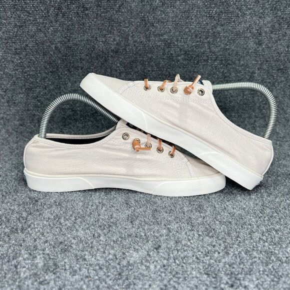 Sperry Seacoast Sneakers Womens Size 7.5 Grey Canvas Slip On Summer Casual Shoes - Picture 8 of 12